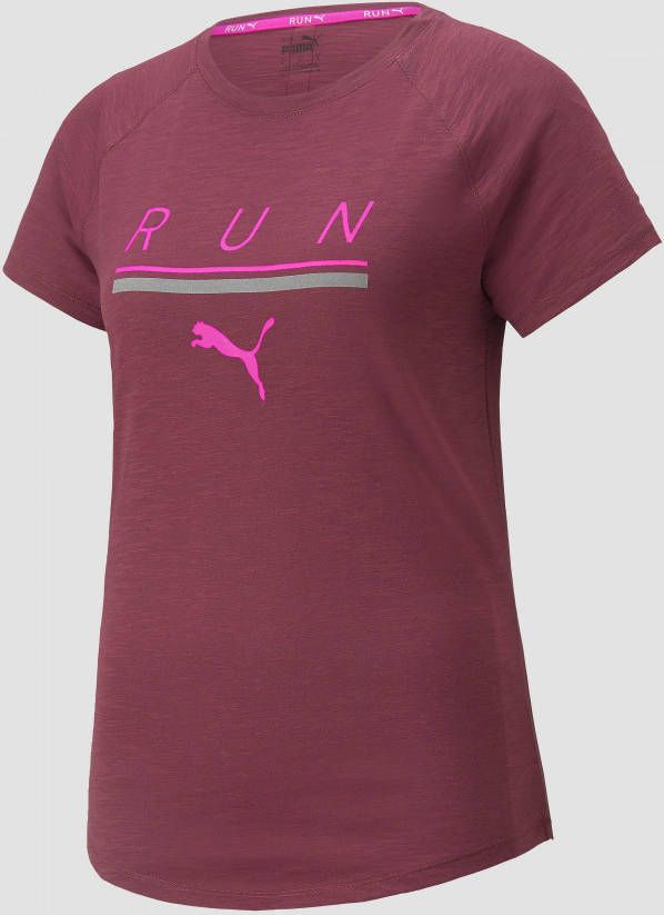 Puma 5k logo hardloopshirt rood dames