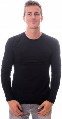 Claesens Basics Slim Fit Longsleeve zwart, Effen