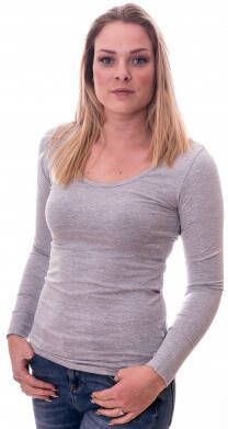 Claesens Women T shirt o neck longsleeve Light Grey(8016 )