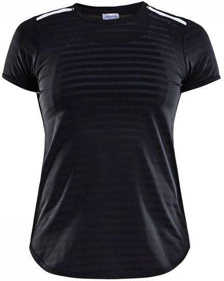 Craft sport T-shirt met all over streepprint zwart
