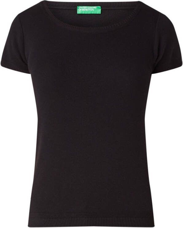 Benetton Fijngebreid T shirt met ronde hals
