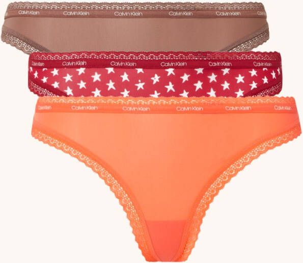 Calvin Klein Slip met modieuze kant(set, 3 stuks, Set van 3 )