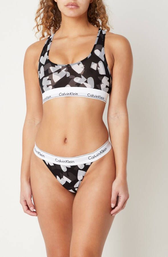 Calvin Klein Valentine bralette van mesh met print en logoband