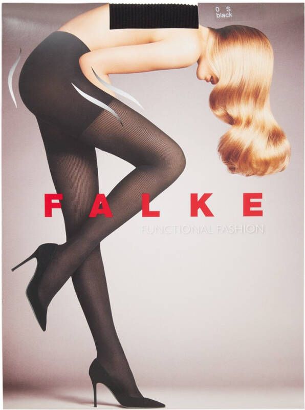 Falke Panty met ribstructuur in 50 denier black