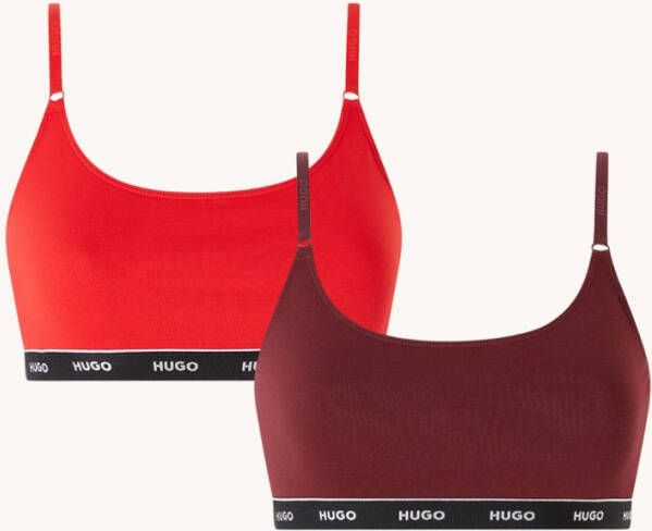 Hugo Boss Bralette met logoband in 2 pack