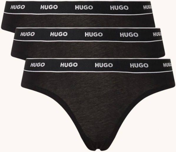 Hugo Boss String met logoband in 3 pack