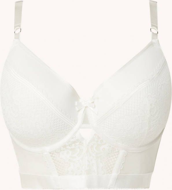 Hunkem&#xF6, ller Malika voorgevormde longline beugel bh met mesh en kant