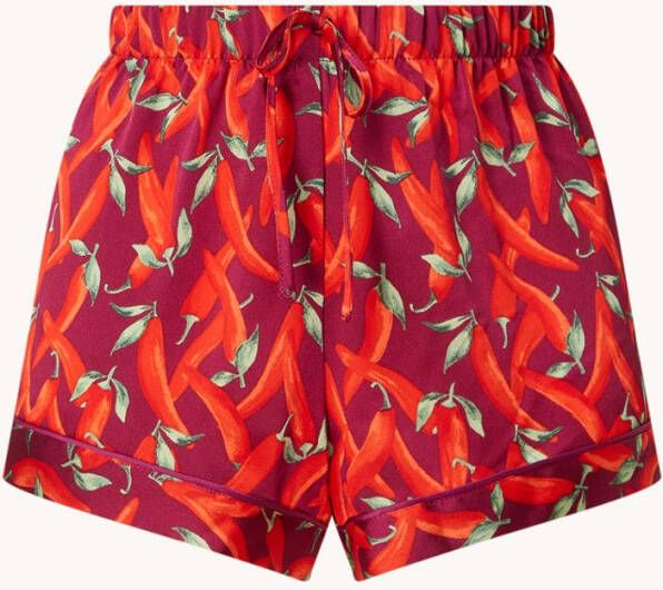 Hunkemö, ller Pyjamashorts van satijn met print