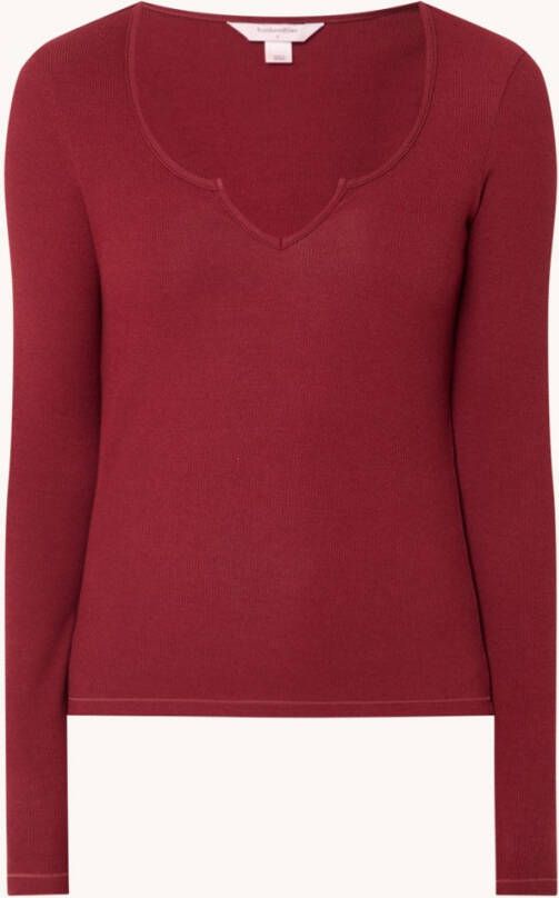 Hunkemö, ller Pyjamatop met ribstructuur en V hals