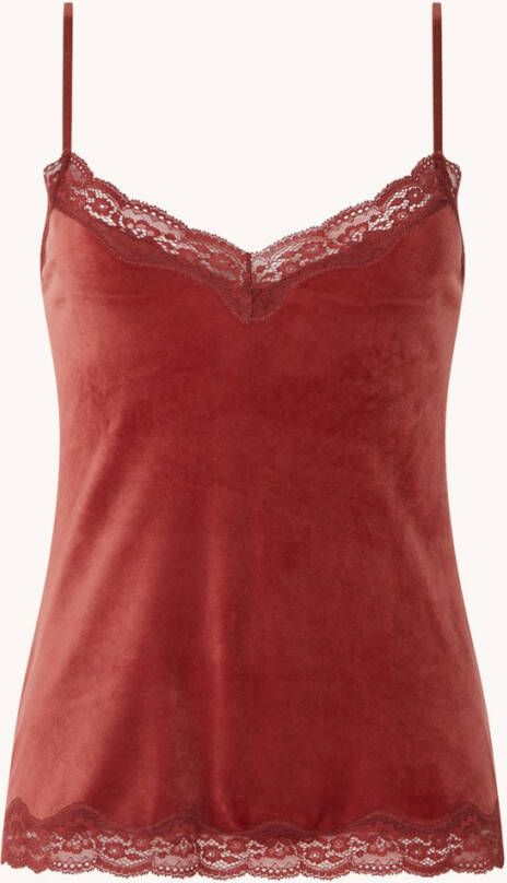 Hunkemö, ller Pyjamatop van fluweel met kant