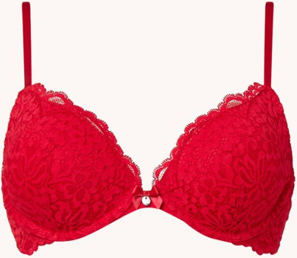 Hunkem&#xF6, ller Rose plunge push up bh van kant