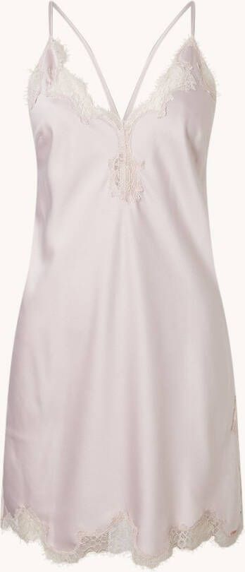 Hunkem&#xF6, ller Slipdress van satijn met kant