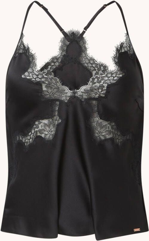 Hunkem&#xF6, ller Sophia pyjamatop van satijn met kant