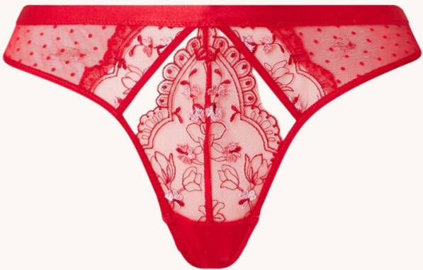 Hunkemö, ller Violet string van mesh met borduring