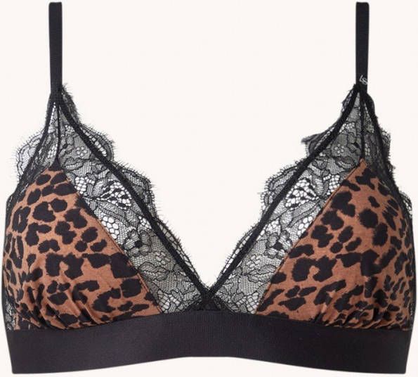 love stories Love Lace bralette met panterprint en kant