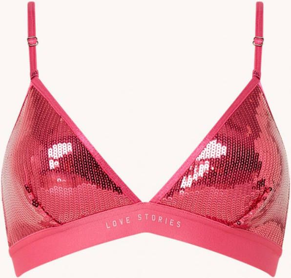 love stories Nightrider bralette met pailletten