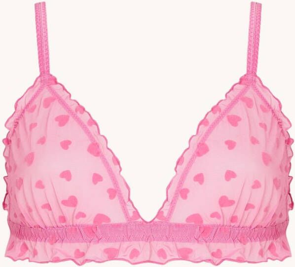 love stories Reggipetto bralette van mesh met flockprint en volant