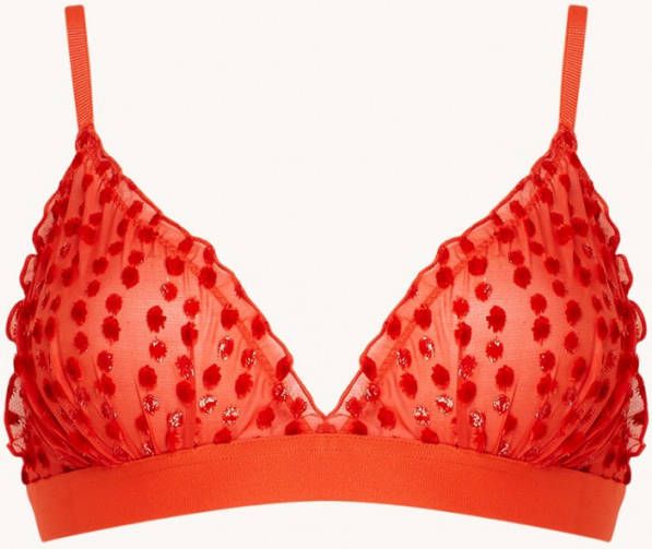 love stories Reggipetto bralette van mesh met stippenprint