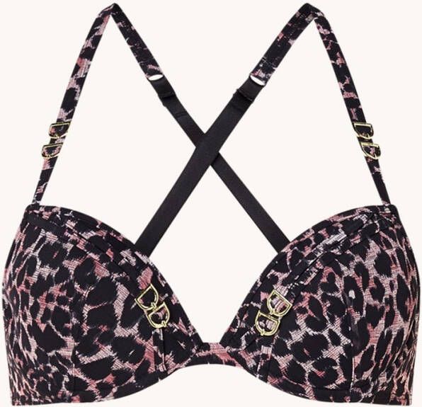 Marlies Dekkers night fever push up bh | wired padded black pink leopard