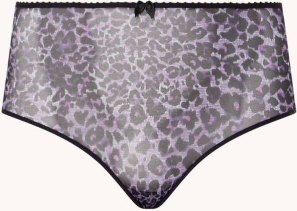 marlies | dekkers Peekaboo high waisted slip van mesh met panterprint