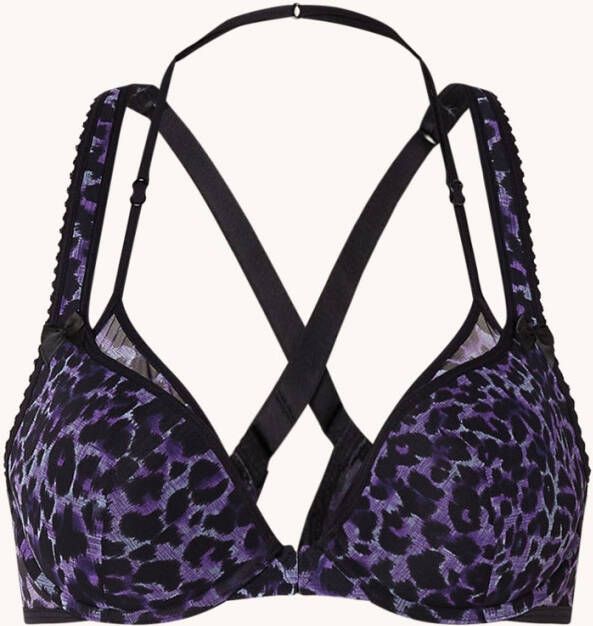 Marlies Dekkers peekaboo push up bh | wired padded black purple leopard