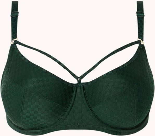 Marlies Dekkers space odyssey niet voorgevormde balconette bh | wired unpadded checkered pine green