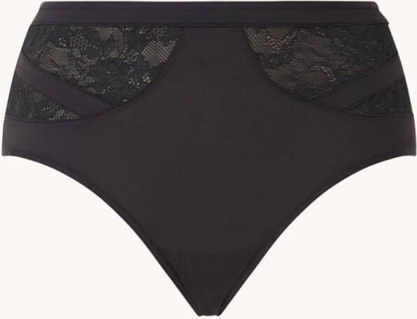 Marlies Dekkers Wing Power High Waist Slip | Black Lace And Grey