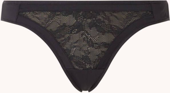 Marlies Dekkers Wing Power Butterfly String | Black Lace And Grey