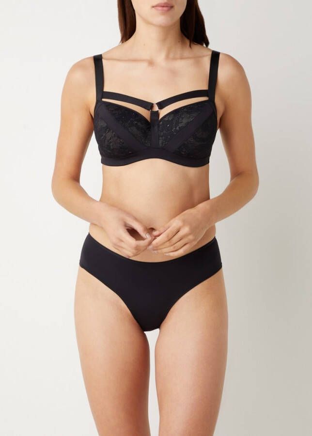 Marlies Dekkers Wing Power Balconette Bh | Wired Padded Black Lace And Grey 85e