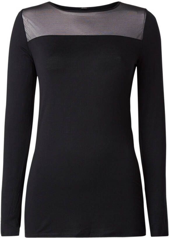 Oroblu T shirts Perfect Line T Shirt Round Neck Long Sleeves Zwart