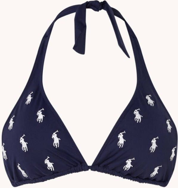 Ralph Lauren Triangel bikinitop met uitneembare vulling en logoborduring