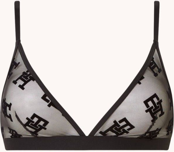Tommy Hilfiger Bralette van mesh met flock logoprint