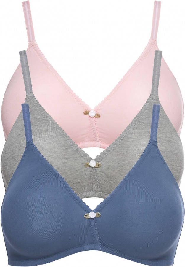 bonprix Bh zonder beugels(set van 3)met biologisch katoen
