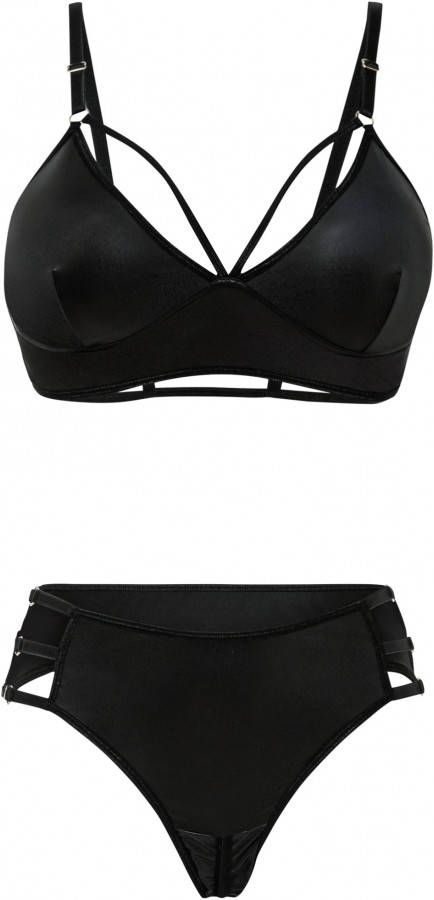 bonprix Bralette en string ouvert in wetlook(2 dlg. set )