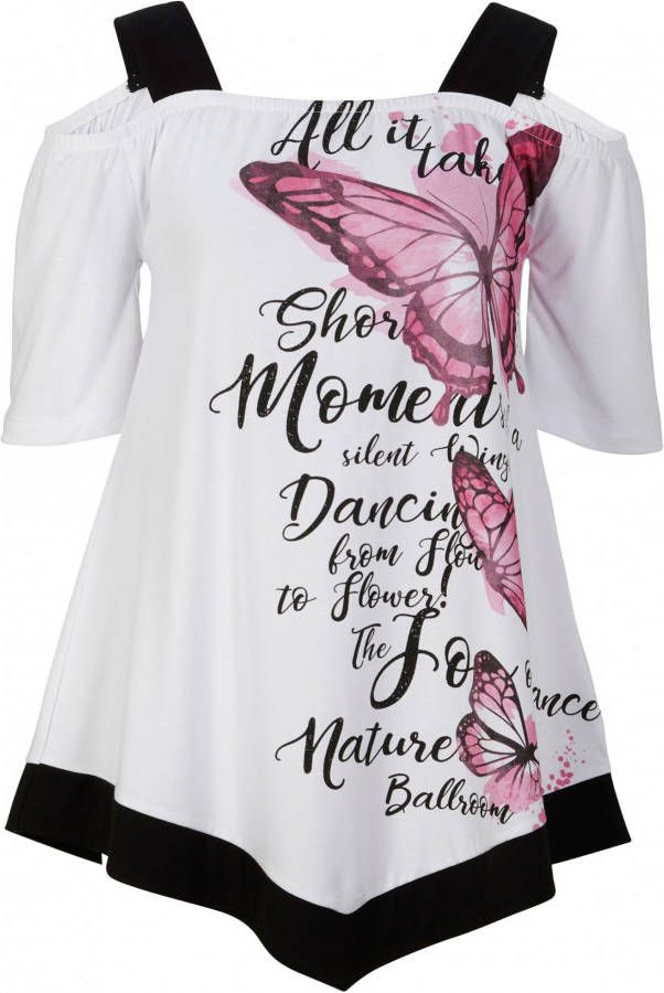 bonprix Cold shoulder shirt met print