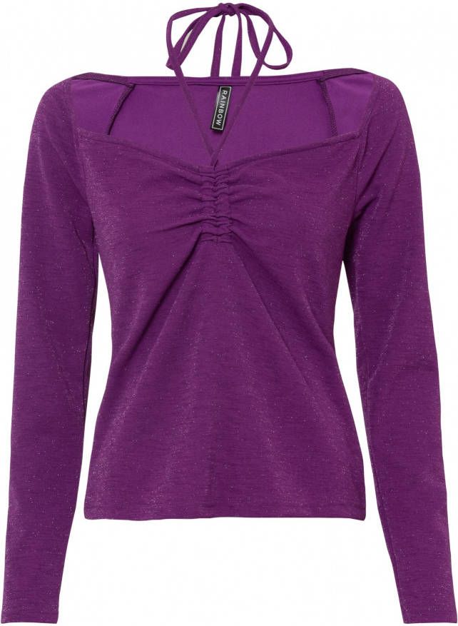 bonprix Glanzend shirt met halterbandjes