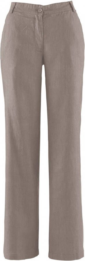 bonprix Geweven broek met linnen en comfortband, loose fit