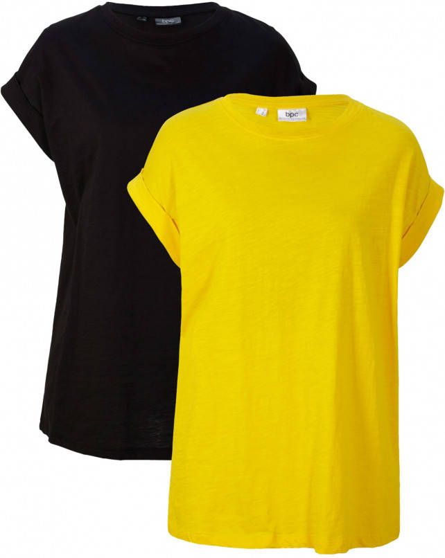 bonprix Longshirt met turn ups(set van 2 )