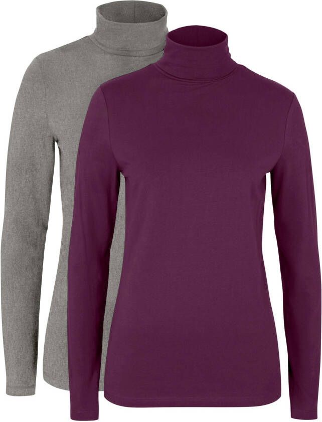 bonprix Longsleeve met col(set van 2 )
