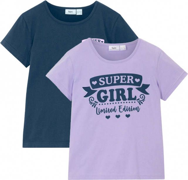 bonprix Meisjes T shirt(set van 2)van biologisch katoen