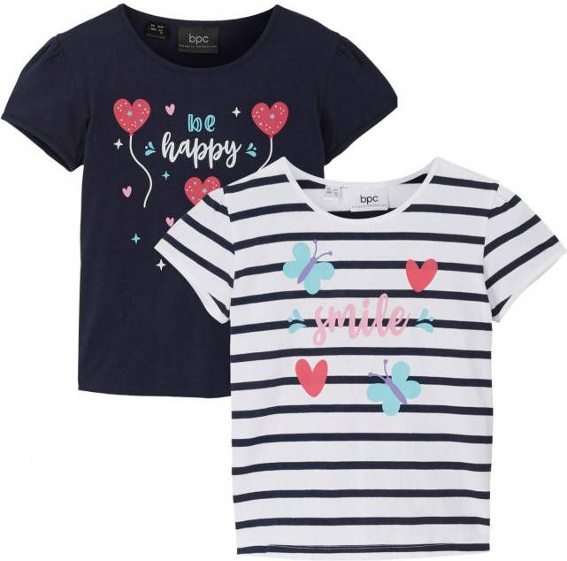 bonprix Meisjes T shirt(set van 2)van biologisch katoen