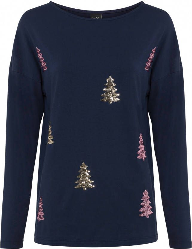 bonprix Oversized shirt met kerstmotief