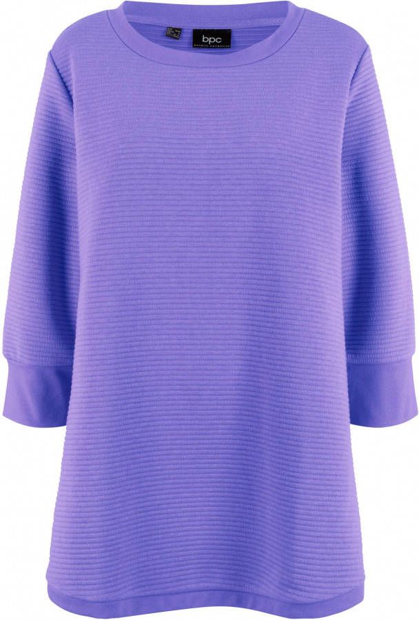 bonprix Oversized sweat tuniek met structuur in A lijn, 3/4 mouw