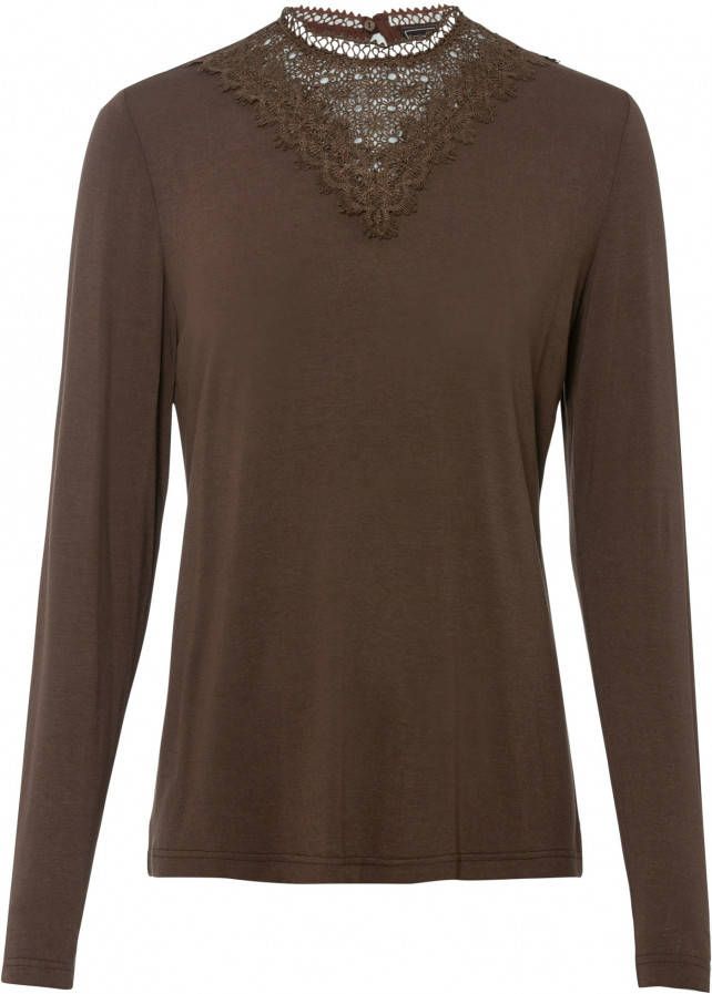bonprix Shirt met kanten inzet, lange mouw