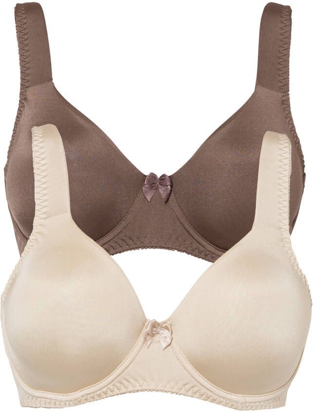 bonprix T shirt bh met beugels van glanzend materiaal(set van 2 )