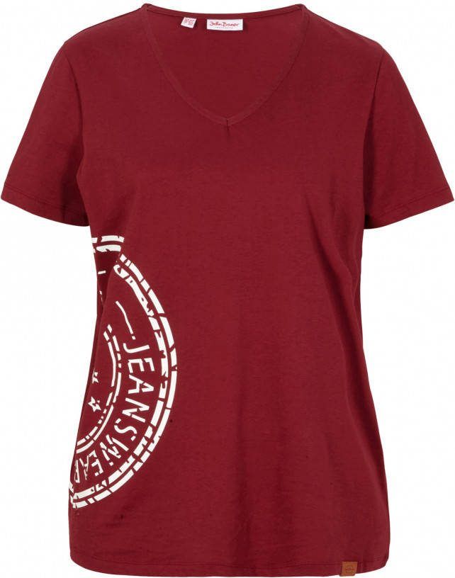 bonprix T shirt met V hals en print