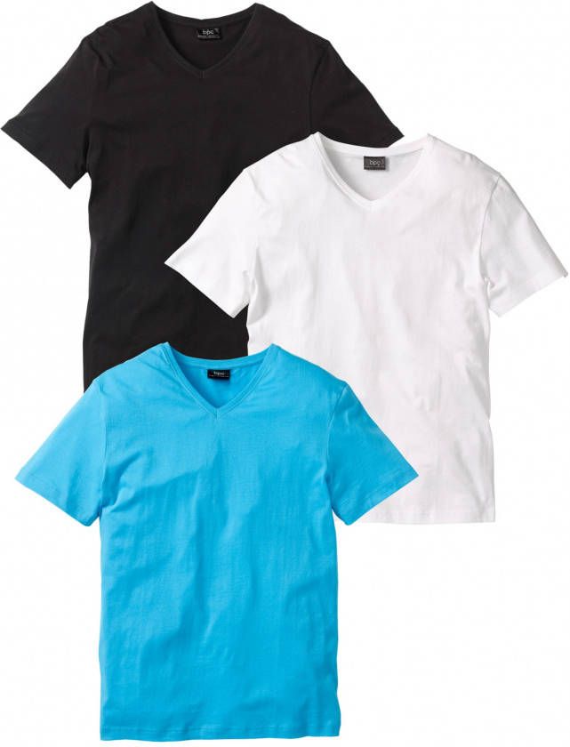 bonprix T shirt met V hals(set van 3 )
