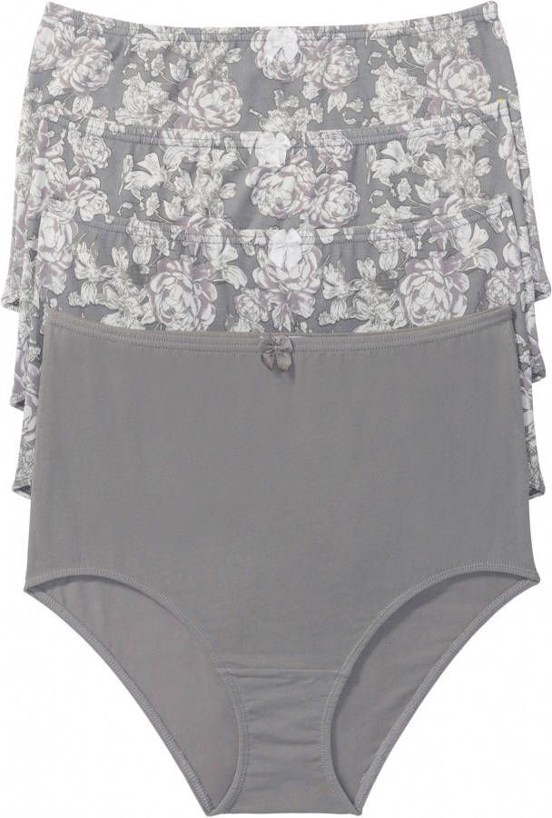 bpc bonprix collection Tailleslip (set van 4), grijs gedessineerd