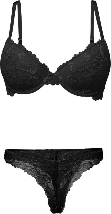 bonprix Voorgevormde bh met beugels en string(2 dlg. set )