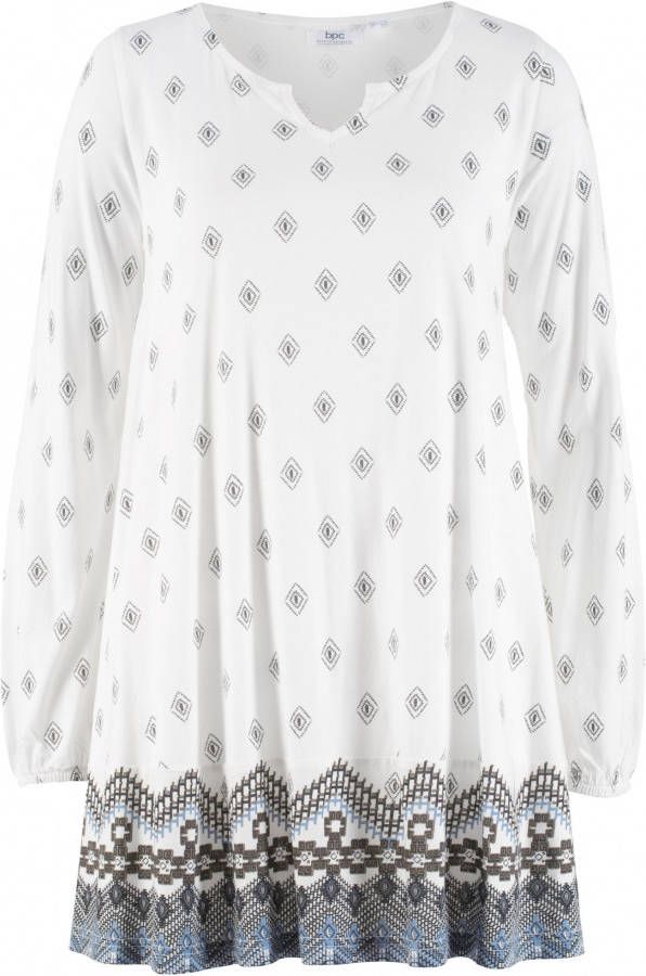 bpc bonprix collection Wijde tuniek, lange mouw, wolwit gedessineerd